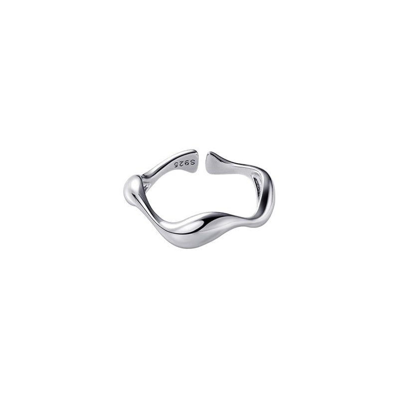 Modian 925 Sterling Silver Irregular Design Water Drop Stackable Finger Ring