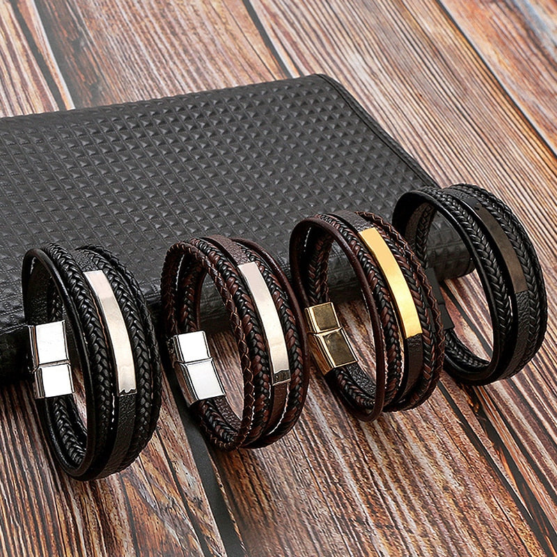 Hot Classic Hand-Woven Leather Bracelet