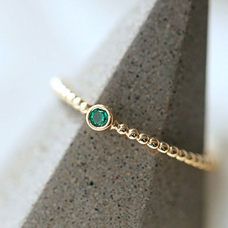 Trendy Fine 14k Real Gold Emerald Opening Rings
