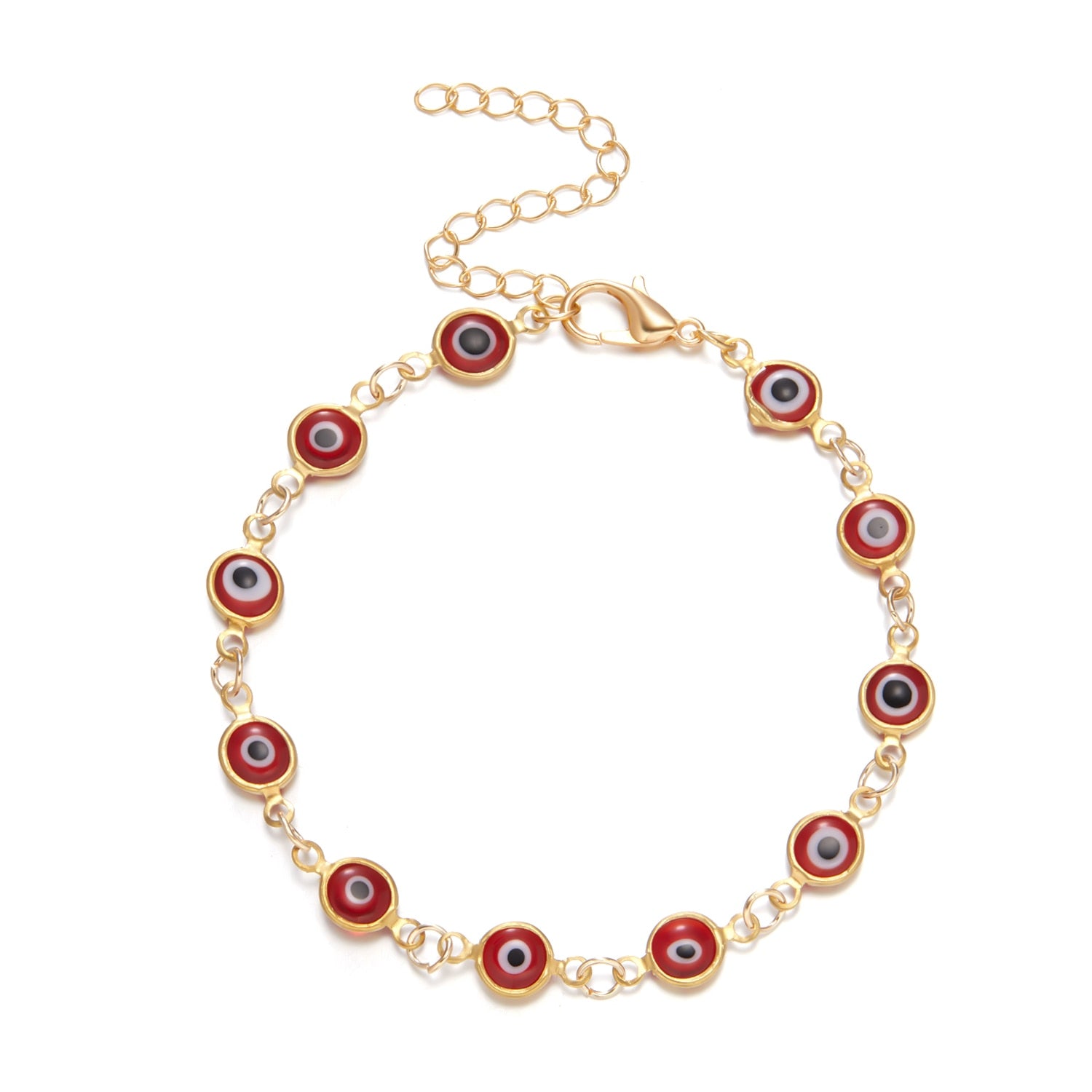 Lucky Turkey Evil Eye Bracelet Colorful Adjustable Metal Chain Bracelet