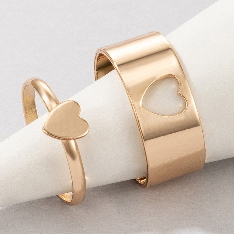 Vintage Simple Animal Butterlfly Star Moon Heart Open Rings For Women