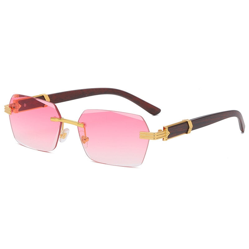 Luxury Rimless Square Frameless Gradient Sunglasses