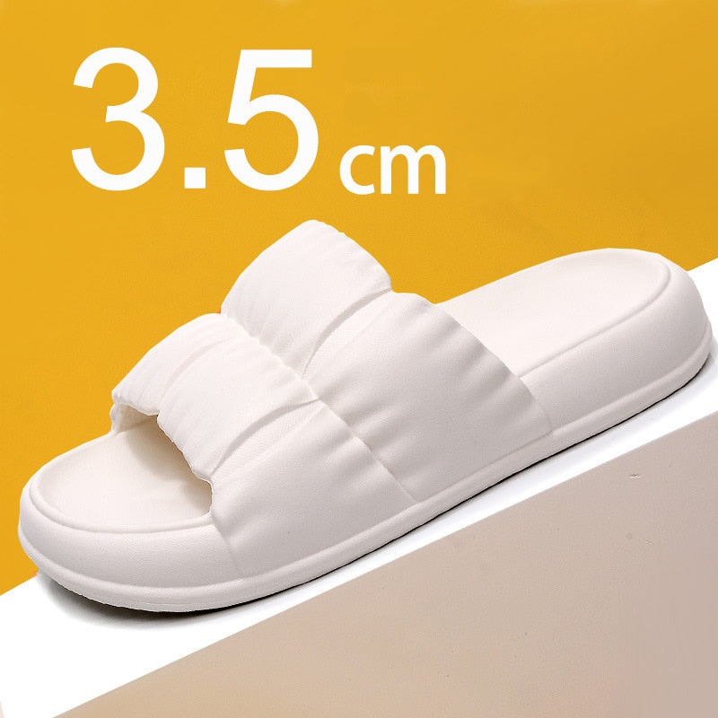 Rimocy Home Soft Sole Cloud  Non Slip Platform Slippers