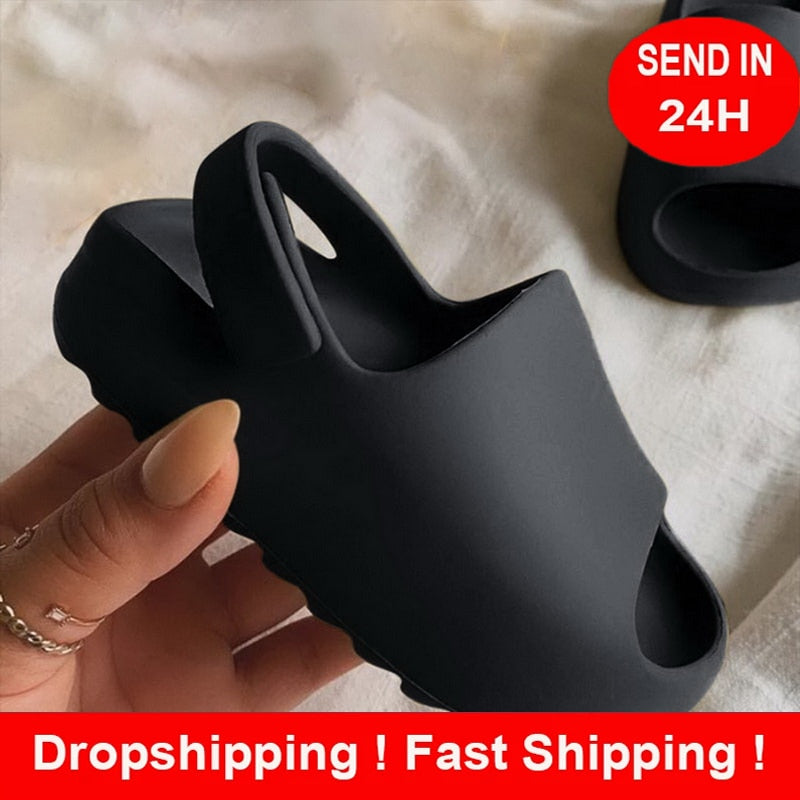 Kids Sandals Baby Toddler Adults Slip-on Fashion Boys Girls Foam Beach Summer Slides Bone Resin children Lightweight Water Shoes