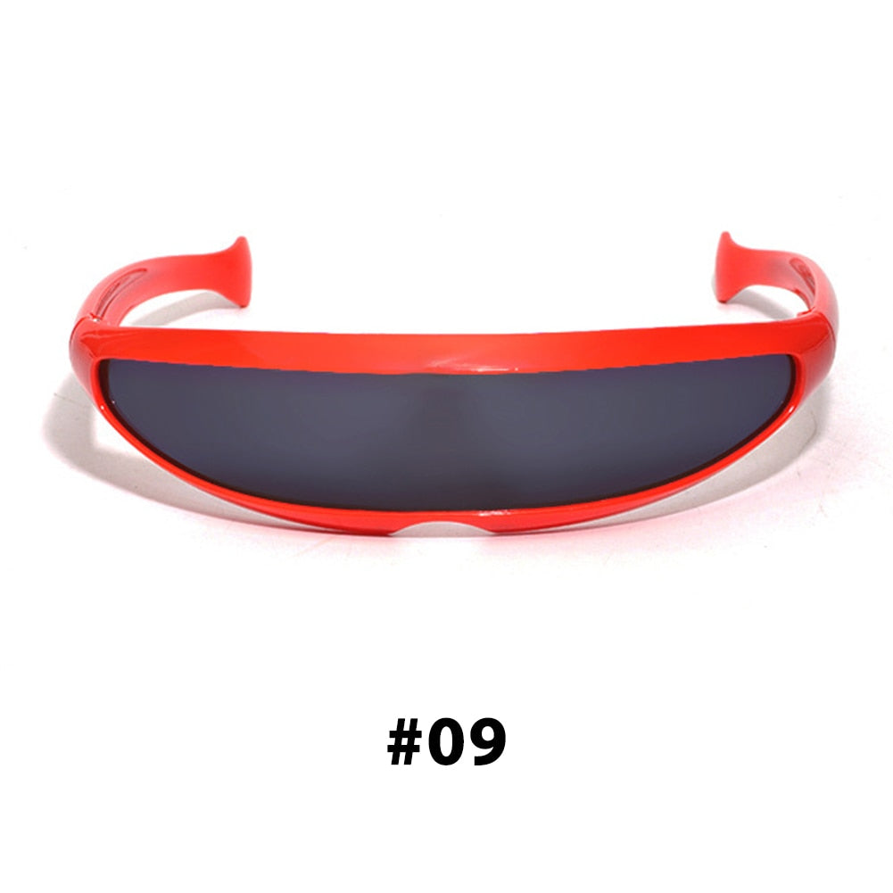 Futuristic Narrow Cyclops Visor Sunglasses Laser Eyeglasses UV400 Personality Mirrored Lens
