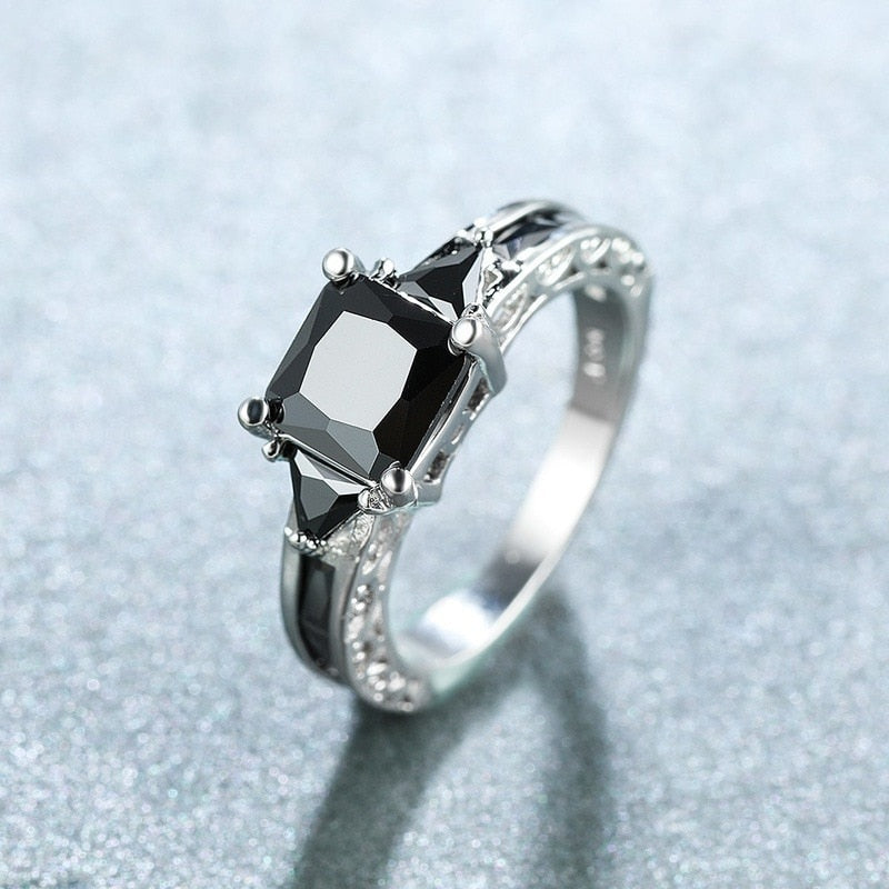 Delicate Color Trendy Elegant Princess Cut Inlaid Ring
