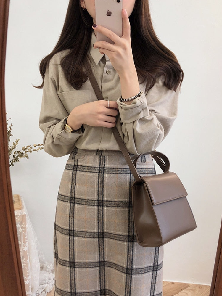 Woolen Women Skirts Maxi Pencil Skirt