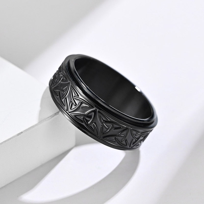 Rotate Rotating Anxiety Fidget Titanium Steel Ring