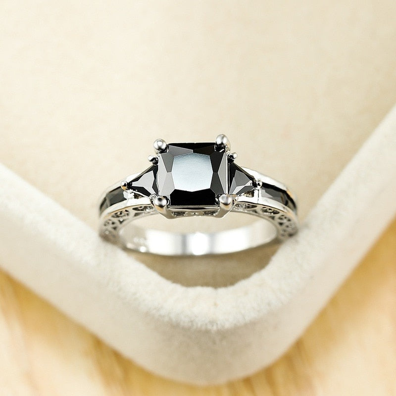 Delicate Color Trendy Elegant Princess Cut Inlaid Ring