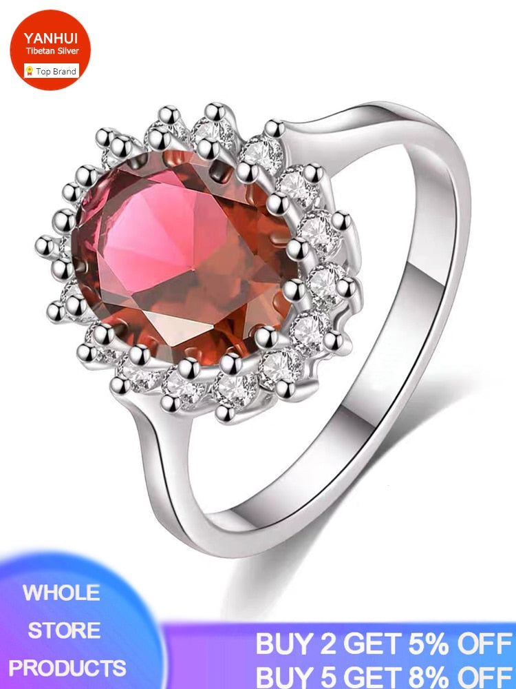 Elegant Female Princess Cut 3.2ct Created Ruby/Sapphire Ring