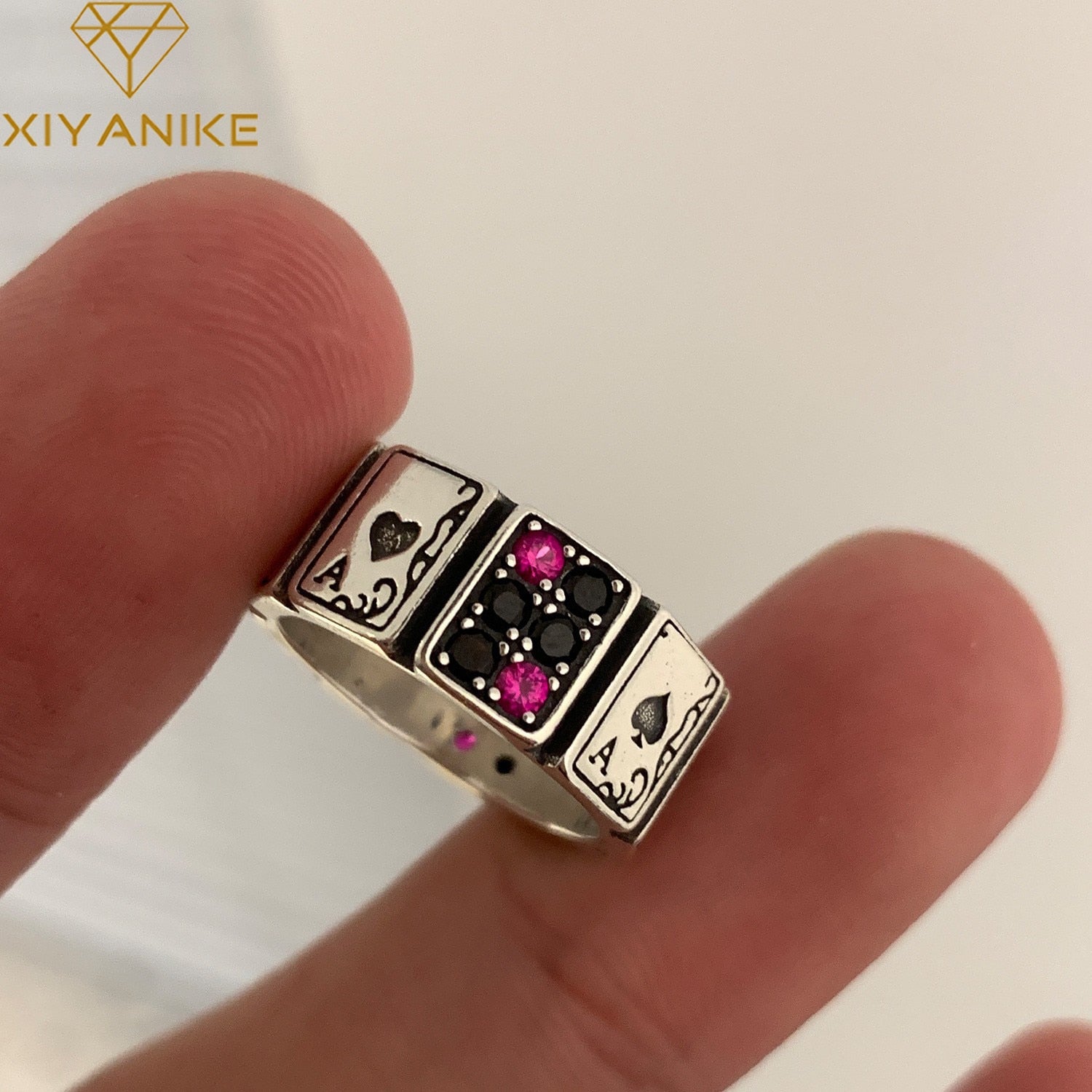 XIYANIKE 2022 New Design Playing Cards Open Cuff Finger Ring