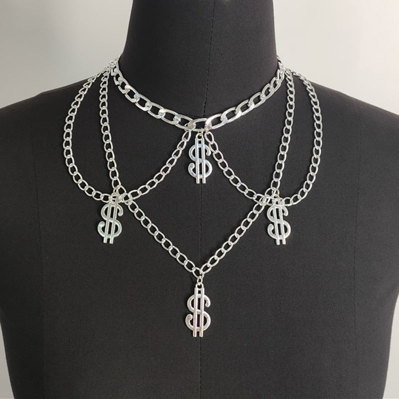 Wgoud Fashion Gothic Cross Pendant Choker Necklace