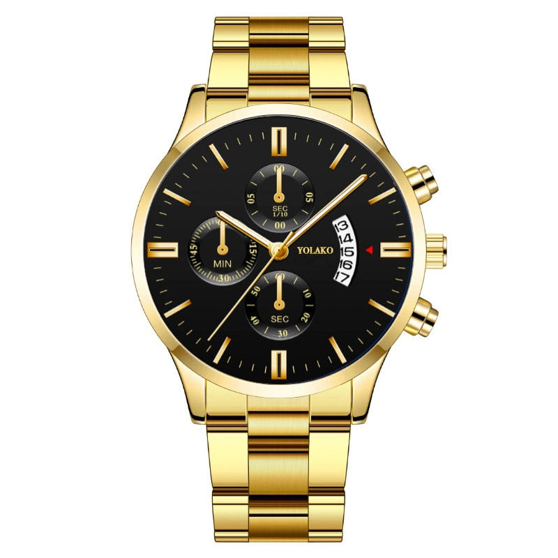 Luxury Calendar Quartz Stainless Steel Watch
