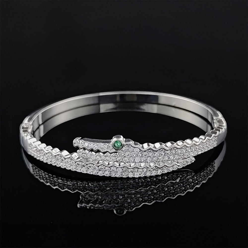 Luxury Punk Snake Butterfly Gold Silver Color Adjustable Open Bracelet