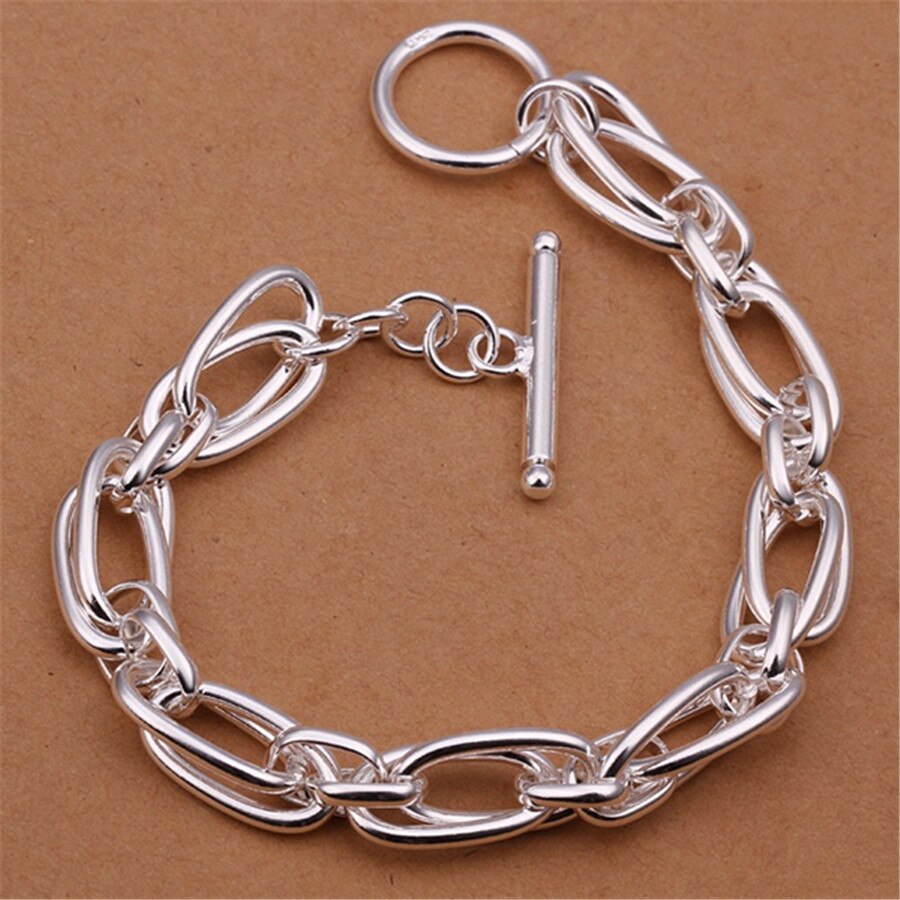 925 silver color Link Chain bracelet
