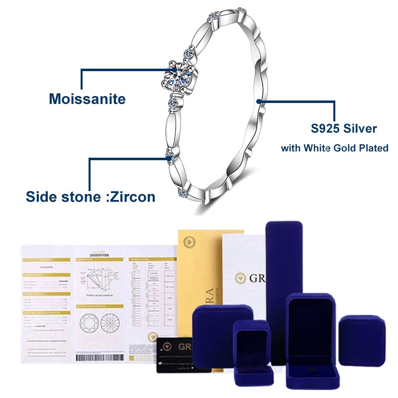 Sterling Sliver NeeTim D Color Moissanite Ring