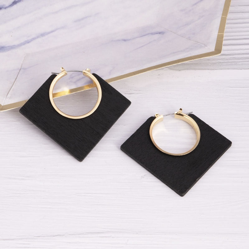 Big Black Flower Hanging Earrings For Women Exaggerated Rock Personality