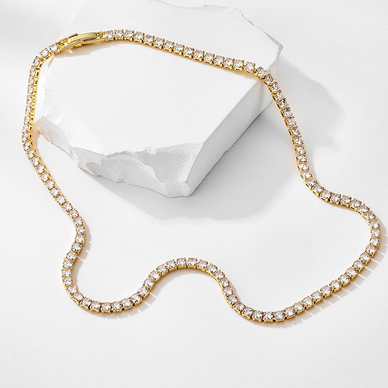 UILZ Sweet Pink Heart Zircon Choker Necklace