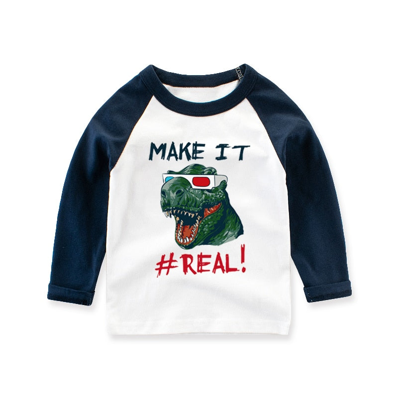 T-shirt for Cute Cartoon Cotton Long Sleeve Top Spring Kids Clothing