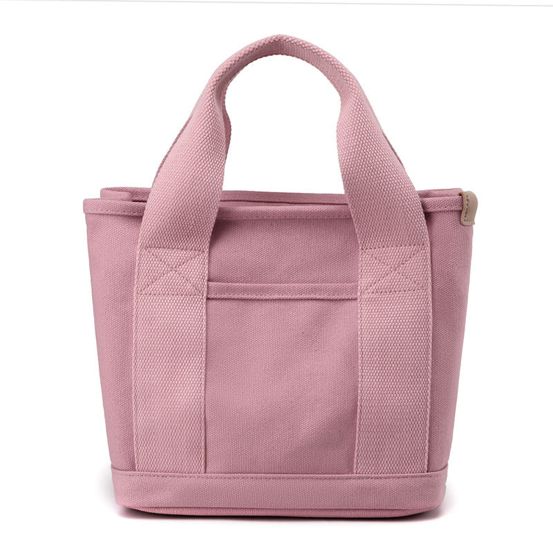 Small Bag With Zipper Shoulder Portable Thickened Canvas Bag
