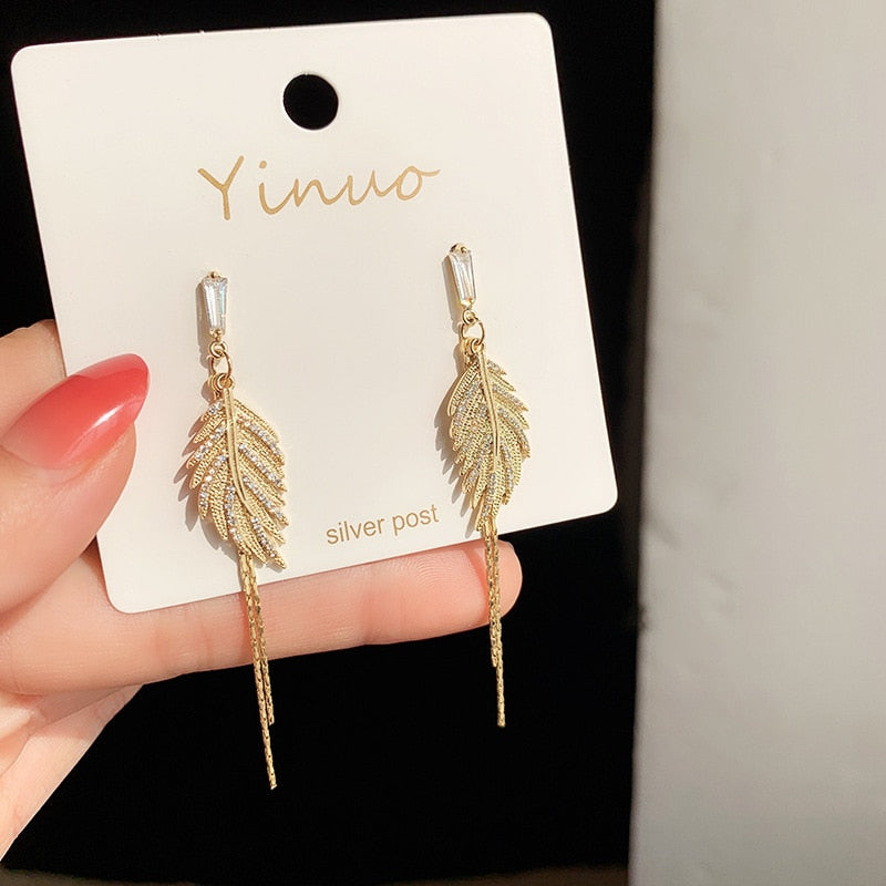 South Korea new flower tassel long earring