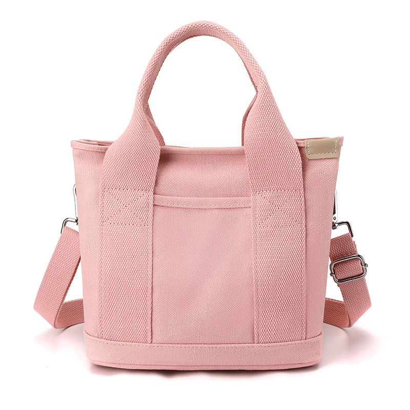 Small Bag With Zipper Shoulder Portable Thickened Canvas Bag