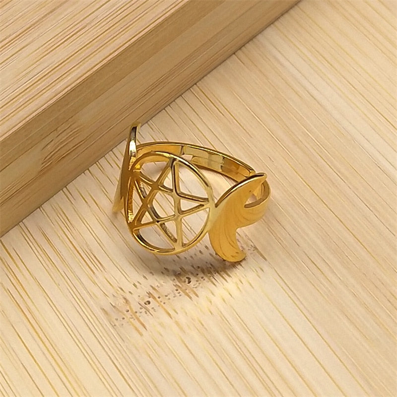 Witchcraft Stainless Steel Witch's Irish Knot Adjustable Ring