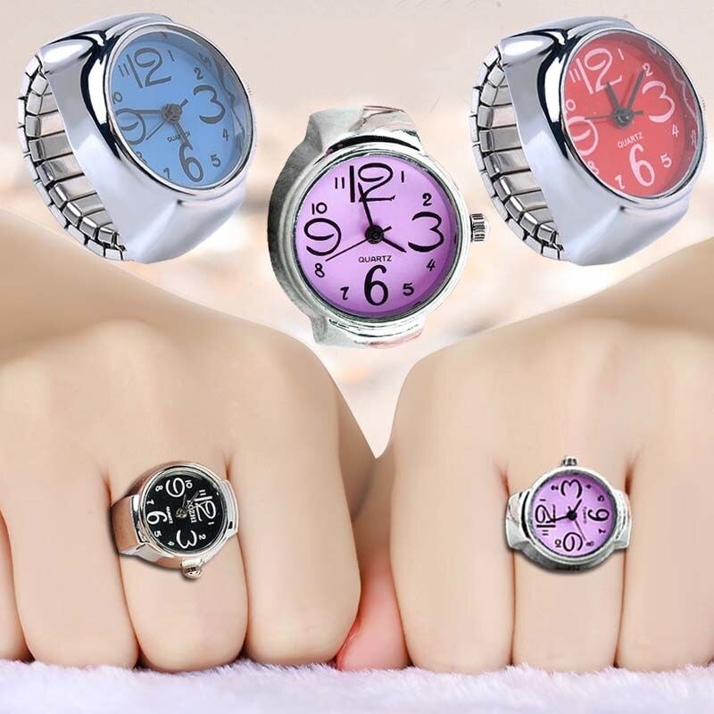 Fashion Couple Watch Ring Round Quartz Stainless Steel