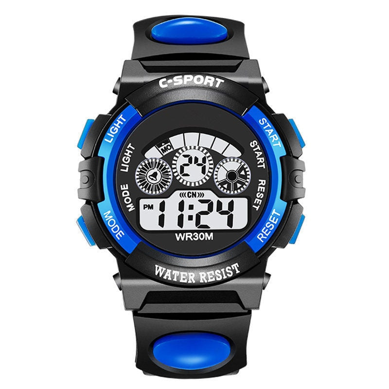 Color Luminous Dial Life Waterproof Multi-function Electronic Watch For Boys And Girls