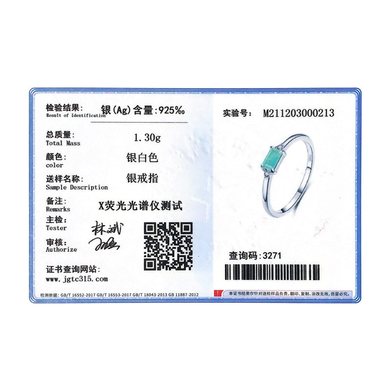 Modian Charm Luxury Real 925 Stelring Silver Green Tourmaline ring