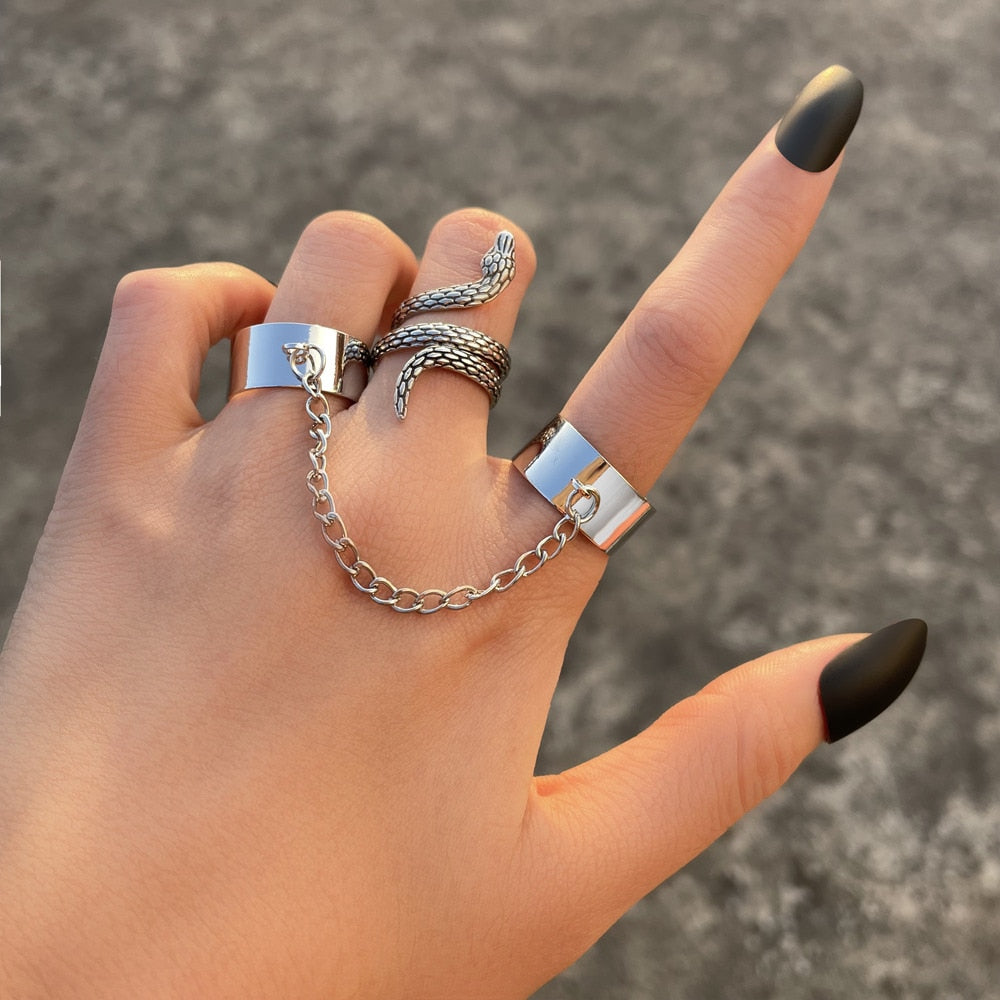Vintage Geometric Retro Multi Knuckle Joint Finger Ring