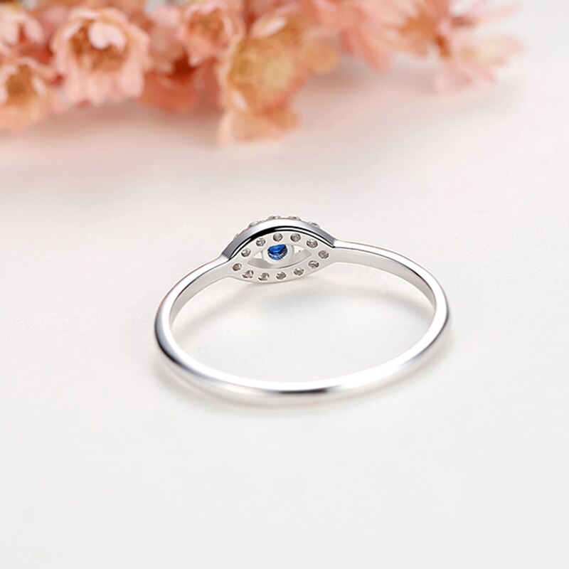 TONTGZHE Genuine 925 Sterling Silver Evil Eye Ring
