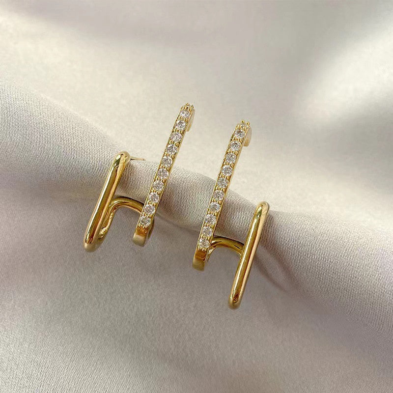 LATS Irregular U-shaped Gold Color Earrings