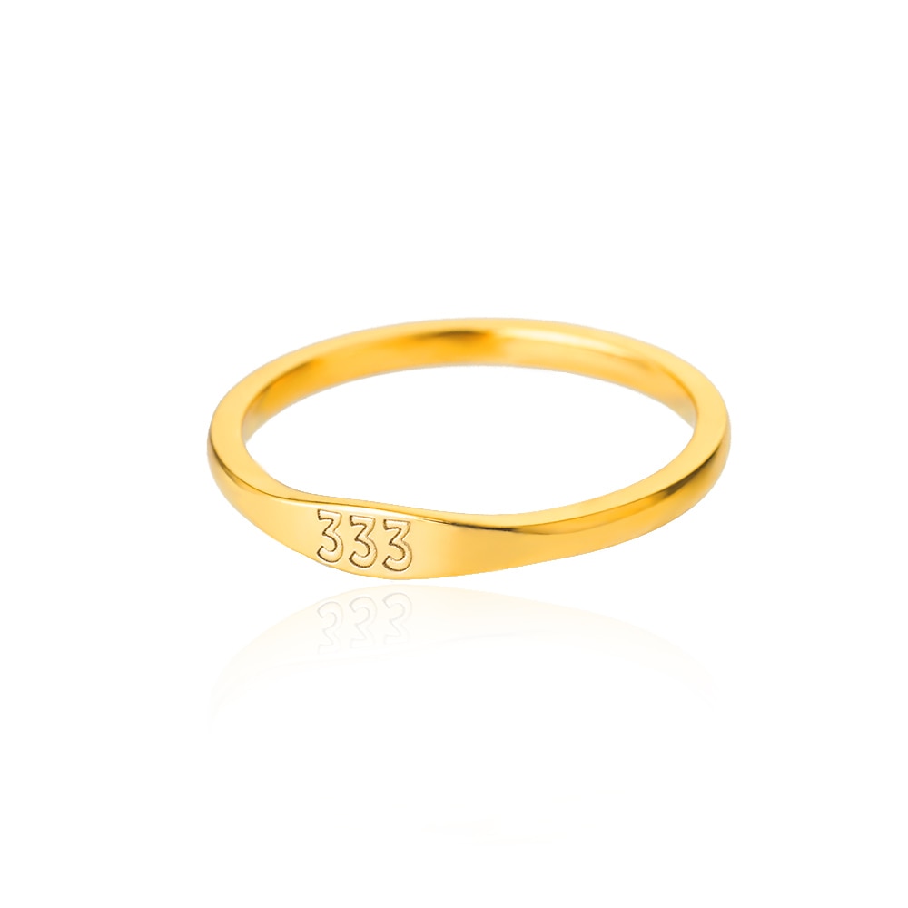 11:11 Angel Number Gold Plated Lucky Stainless Steel Ring