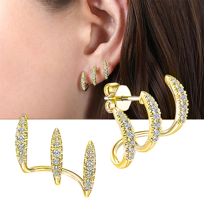Huitan Crystal AAA CZ Stone Versatile Earrings