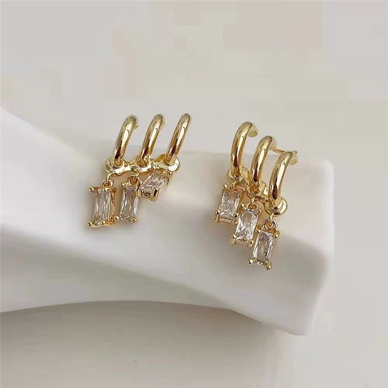 LATS Irregular U-shaped Gold Color Earrings