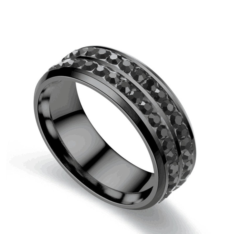 Fashion Couple Black Zircon Creative Black Ring