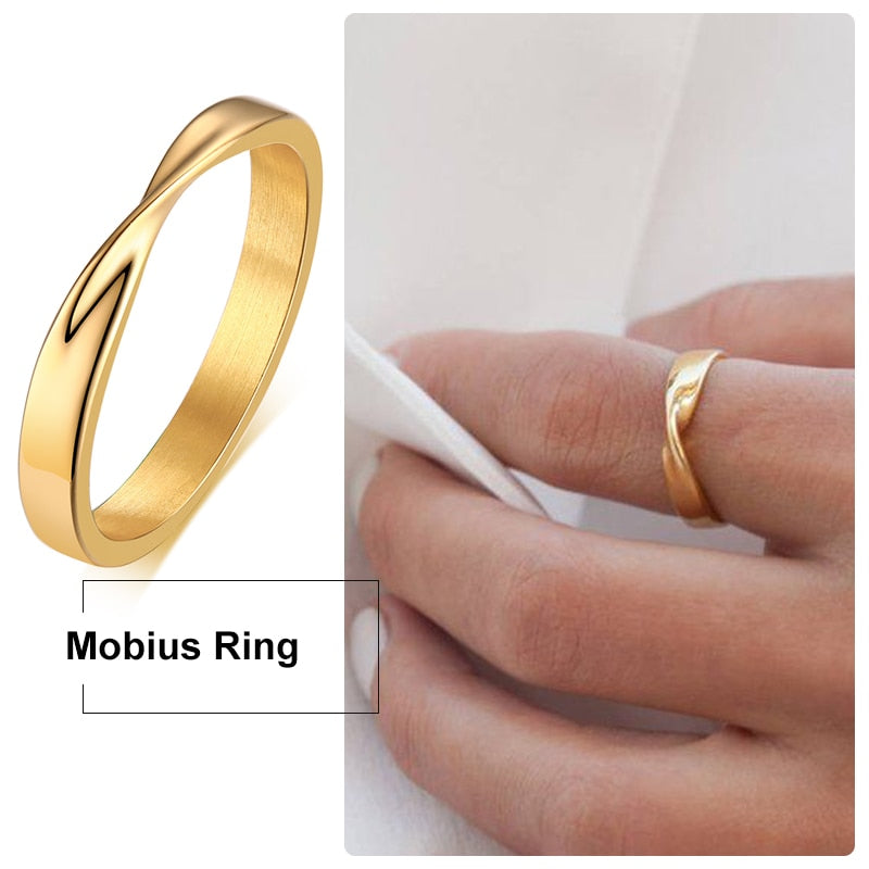 Thin 3mm Charm Stainless Steel Ring