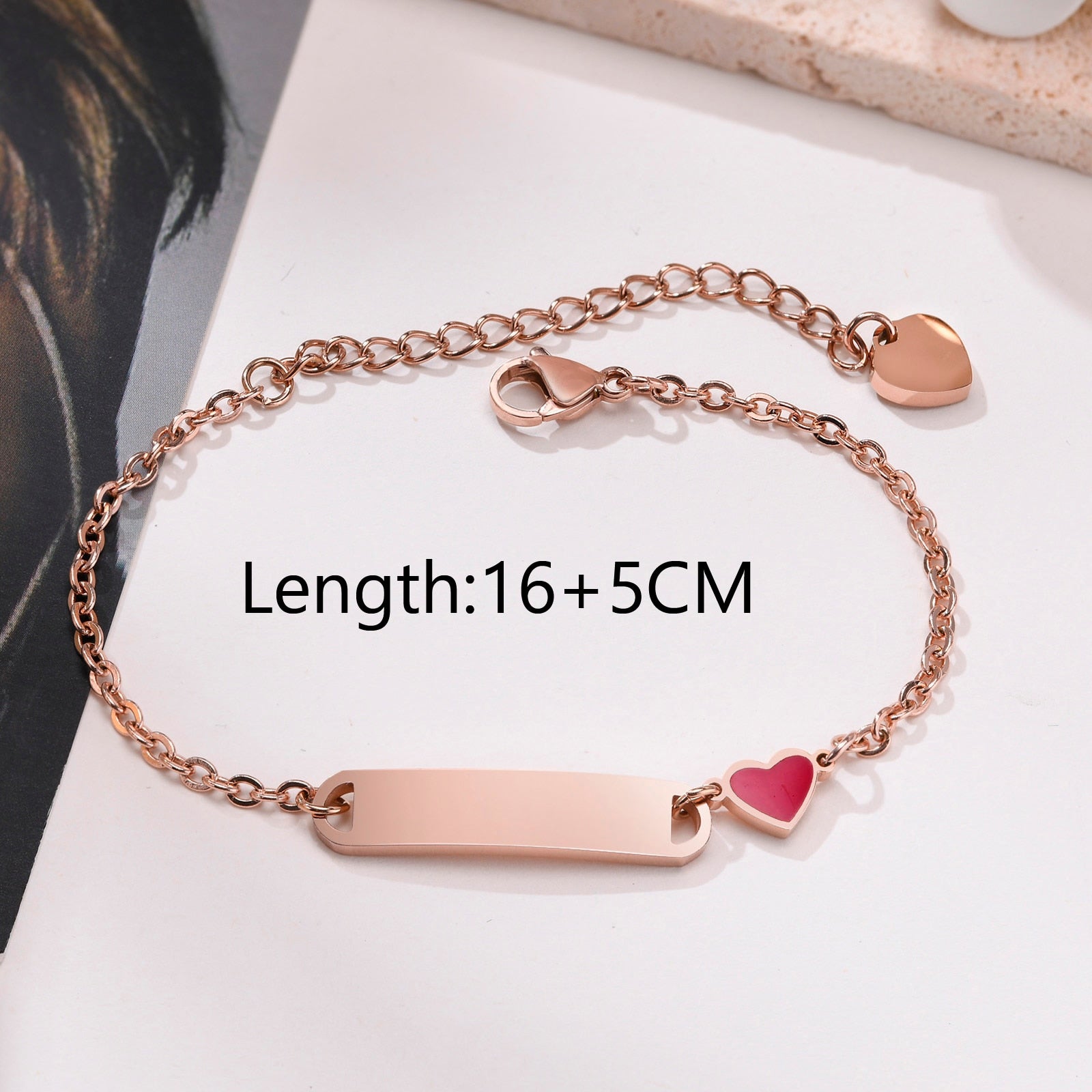 Customized Heart Baby Engravable ID Name Bracelet