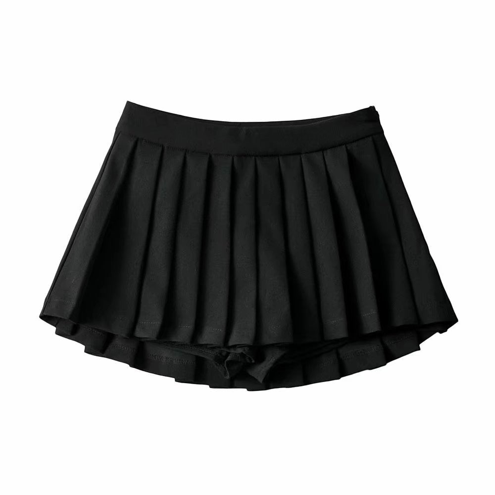 Korean Vintage Pleated High Waist Skirt
