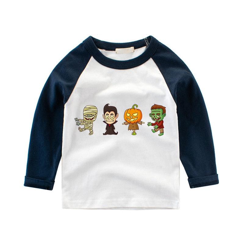 T-shirt for Cute Cartoon Cotton Long Sleeve Top Spring Kids Clothing