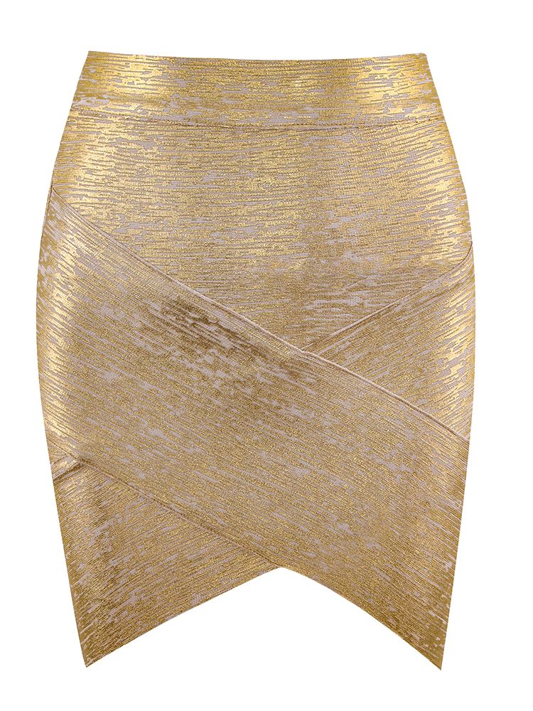 Sexy Black Silver Gold Bandage Skirt High Street