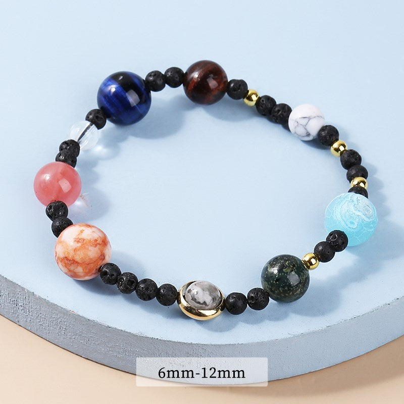 JD Natural Stone Eight Planets Bead Bracelet