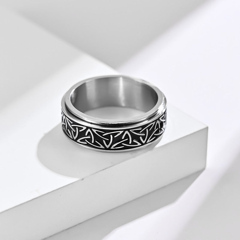 Retro Unique Rotatable Stainless Steel Ring