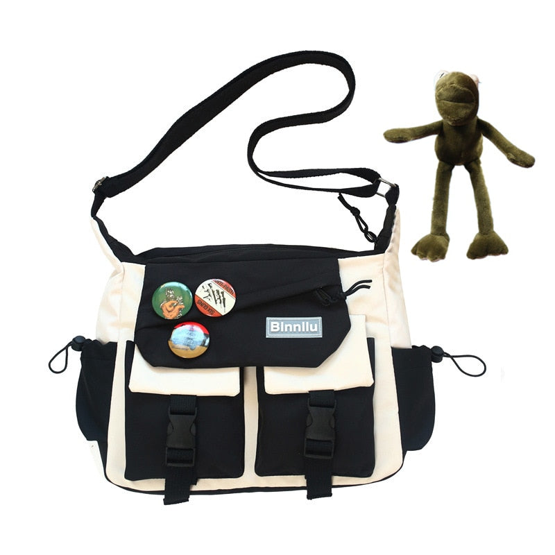 Harajuku Diagonal Nylon Canvas Messenger Bag