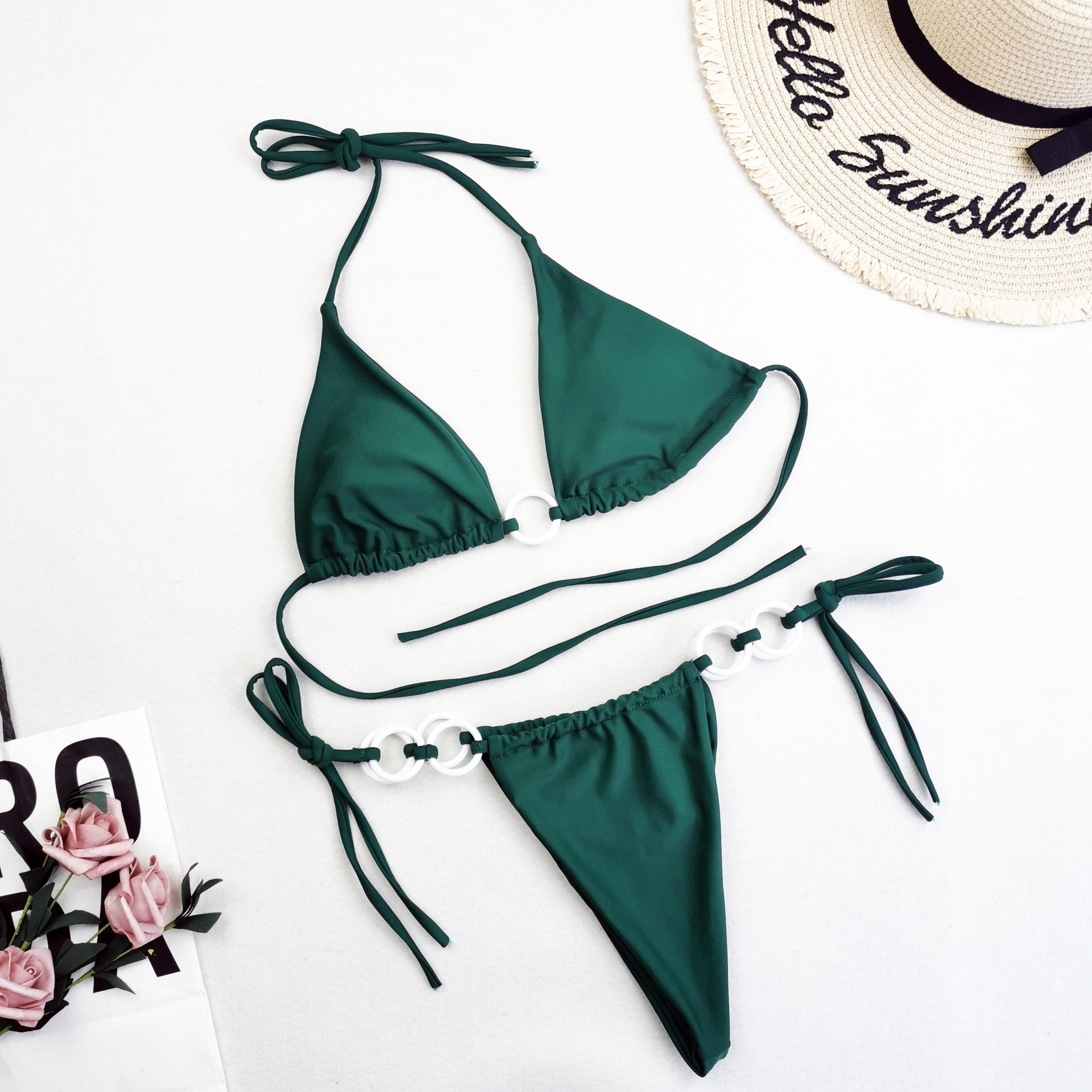 Cross String Hollow Out Swimsuit