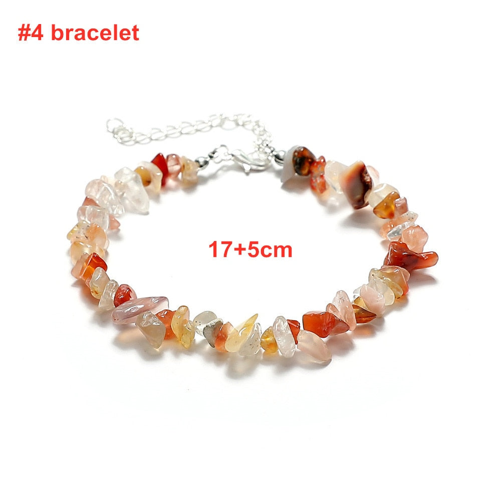 Colorful Natural Stones Choker Bohemia Gravel Beaded Grunge Necklace