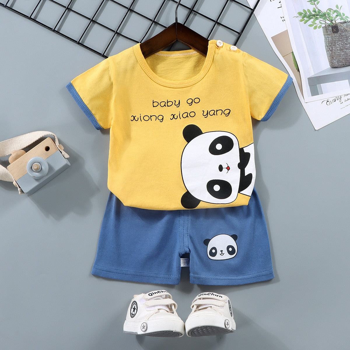 2PCS 100% Cotton Soft Summer Children Baby Cloths T-shirt