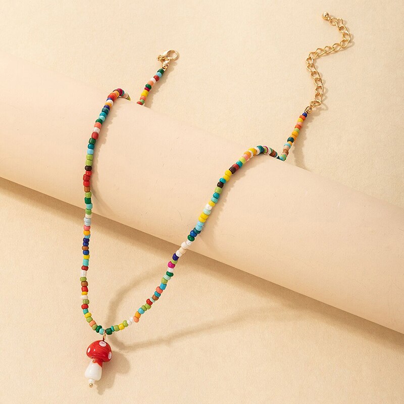 HuaTang Bohemian Green Rhinestone Shell Choker Pendant Necklace