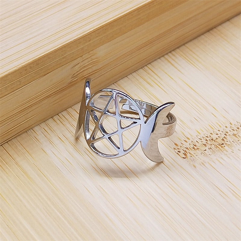 Witchcraft Stainless Steel Witch's Irish Knot Adjustable Ring